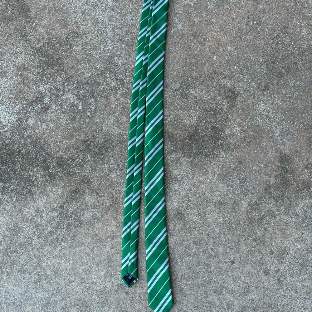 Slytherin Elegant Green Striped Men's Tie